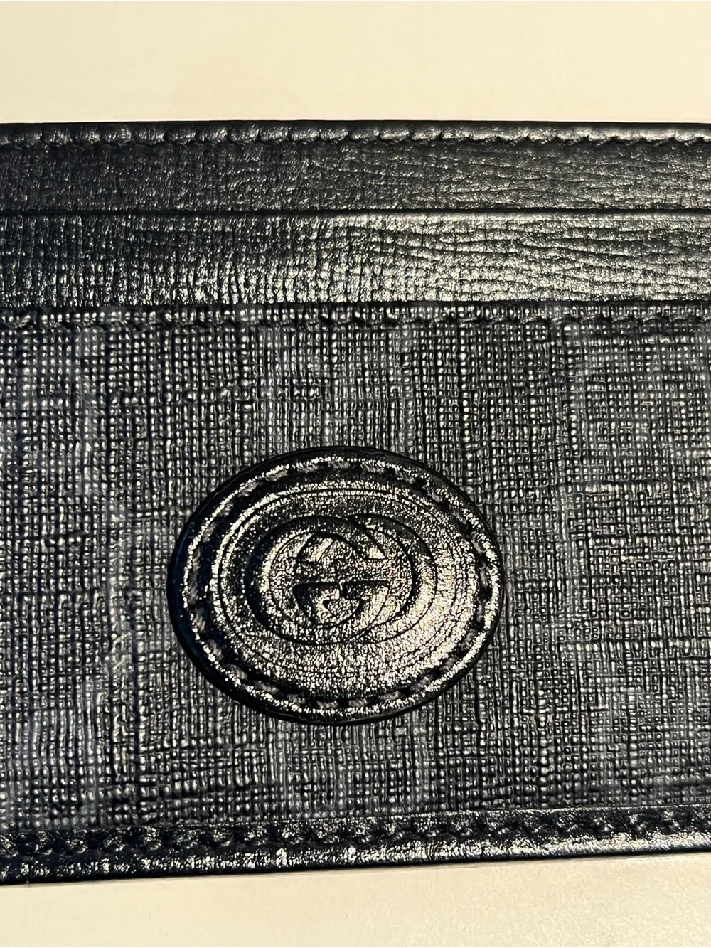 GUCCI Interlocking GG Supreme PVC Leather Black Card Case w/ Box